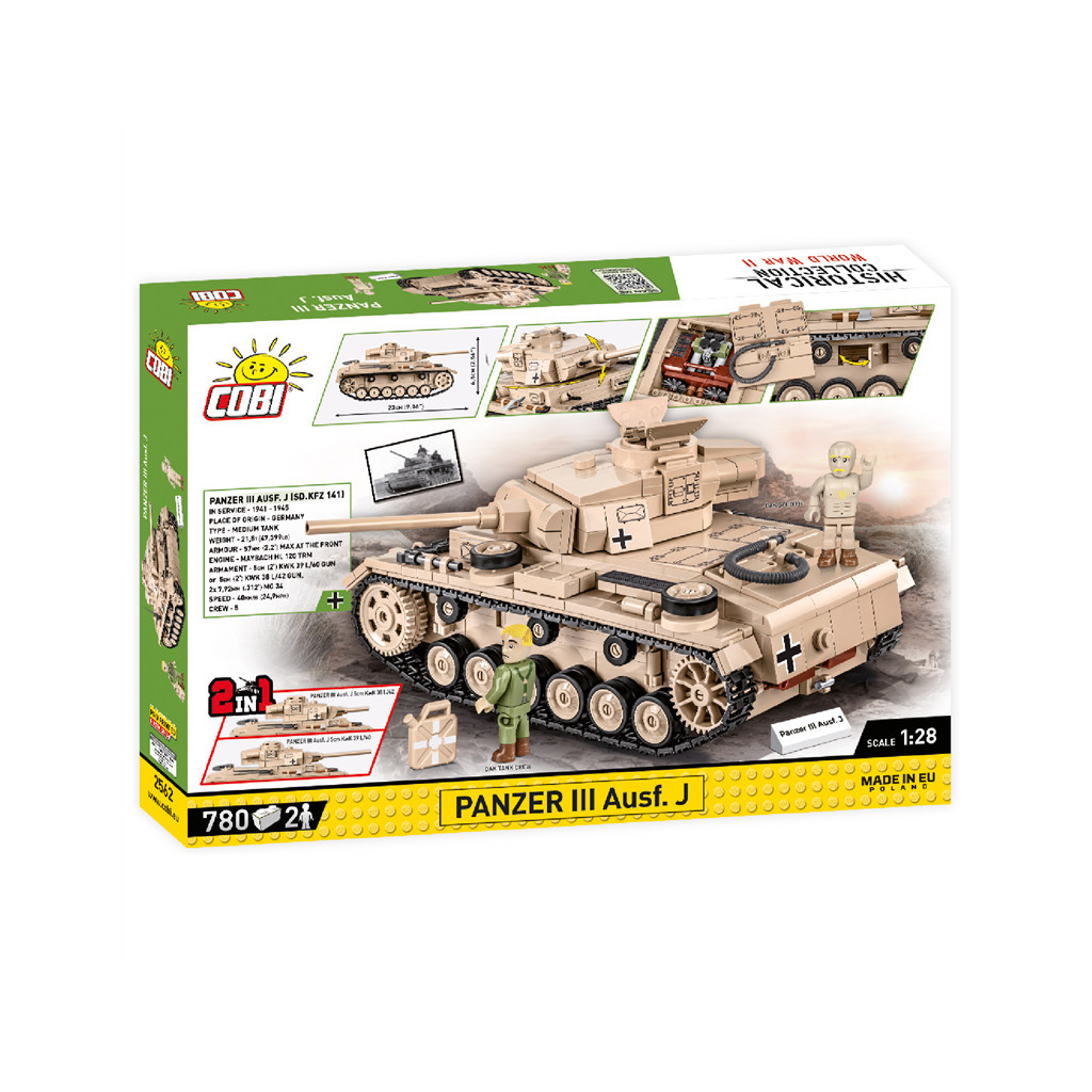 Конструктор Cobi Друга Світова Війна Танк Panzer III, 780 деталей (COBI-2562) - зображення 2