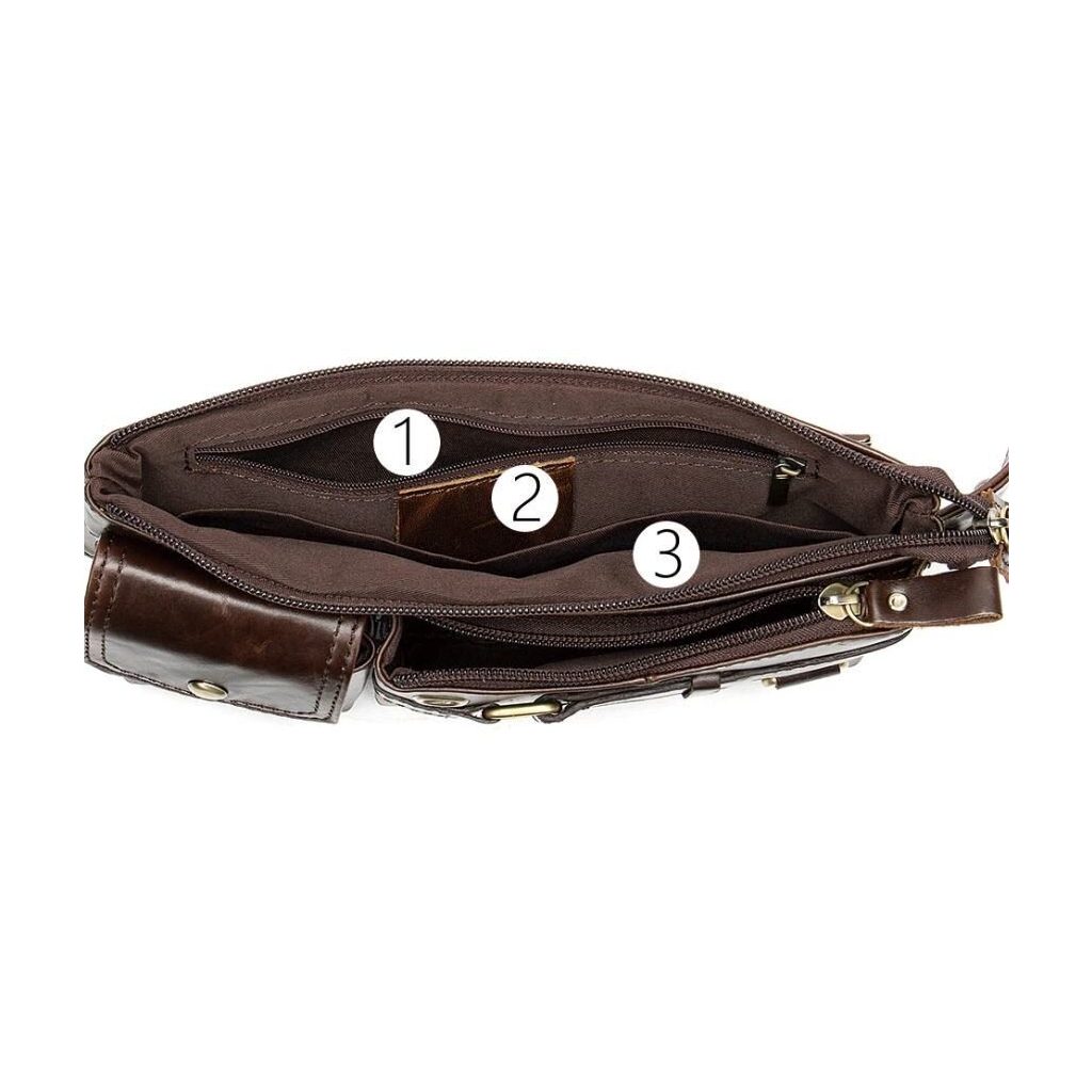 Сумка Vintage Поясна чоловіча Коричнева (14897) - зображення 11