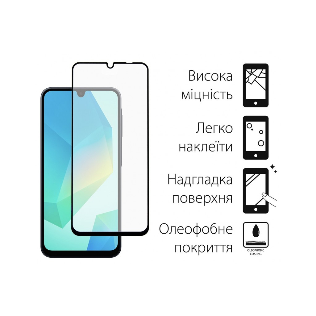 Скло захисне Dengos Full Glue Samsung Galaxy A16 5G (black) (TGFG-378) - зображення 2