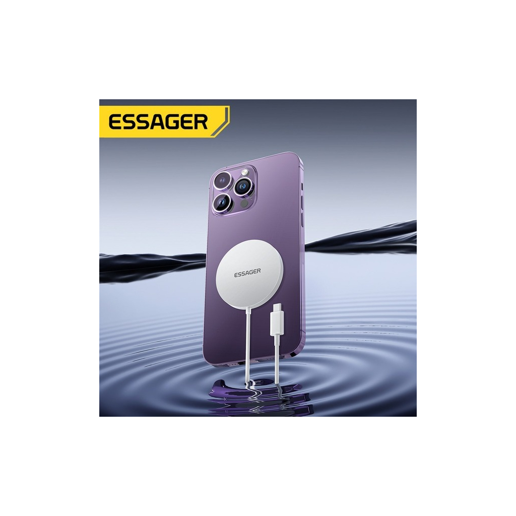 Зарядний пристрій Essager 2-in-1 wireless charger 15W white (EWXCX-CF02-Z) - зображення 3