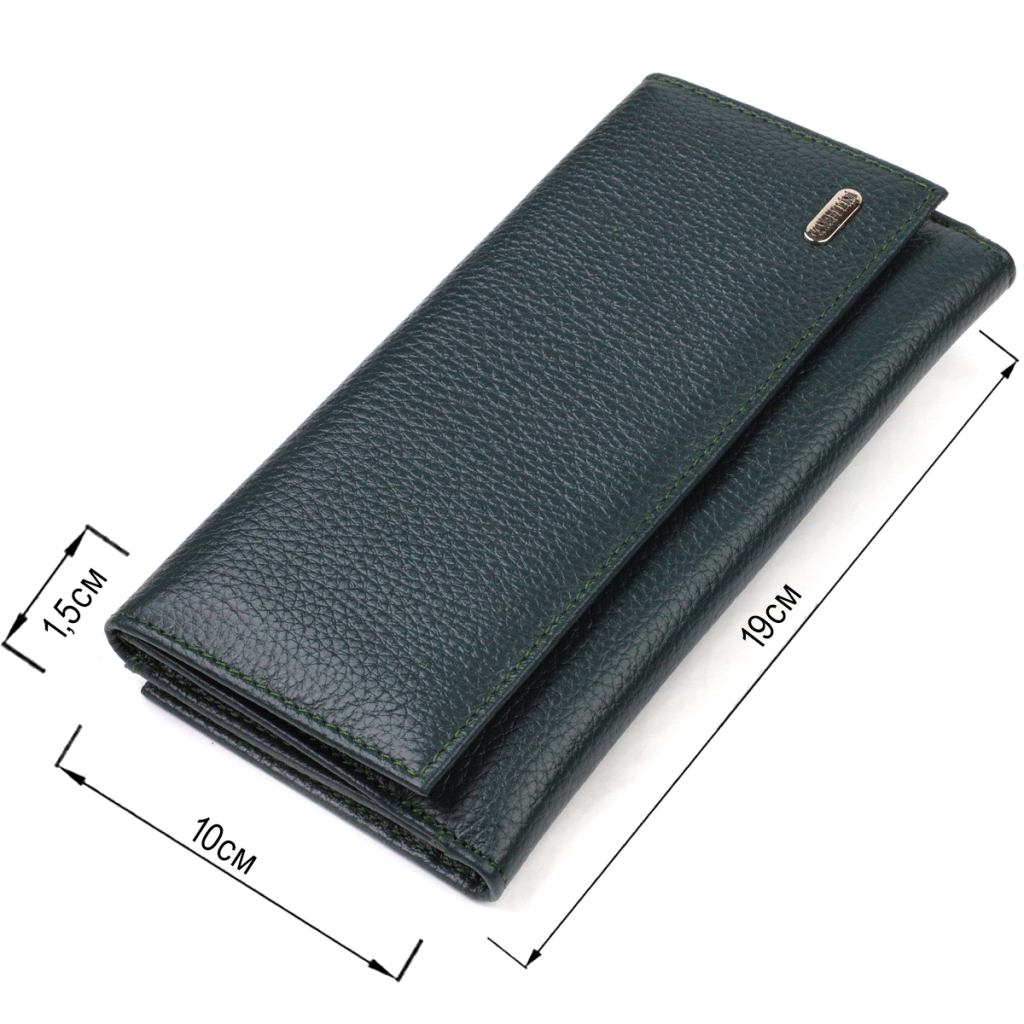 Портмоне Canpellini З натуральної шкіри флотар Зелене (21854) - зображення 3