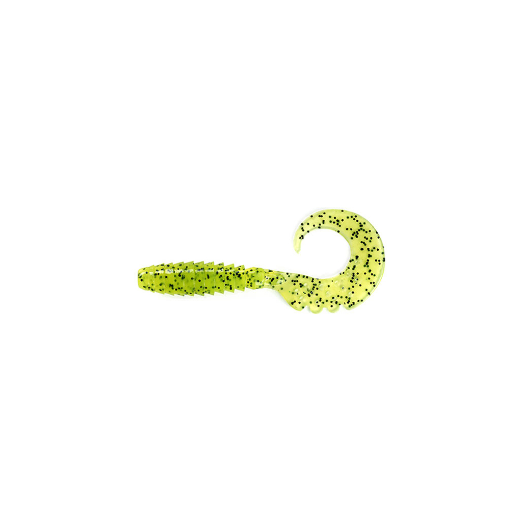 Силікон рибальський FishUP Fancy Grub 1" 055 - Chartreuse/Black (12шт/уп) (1862.02.28) - зображення 1