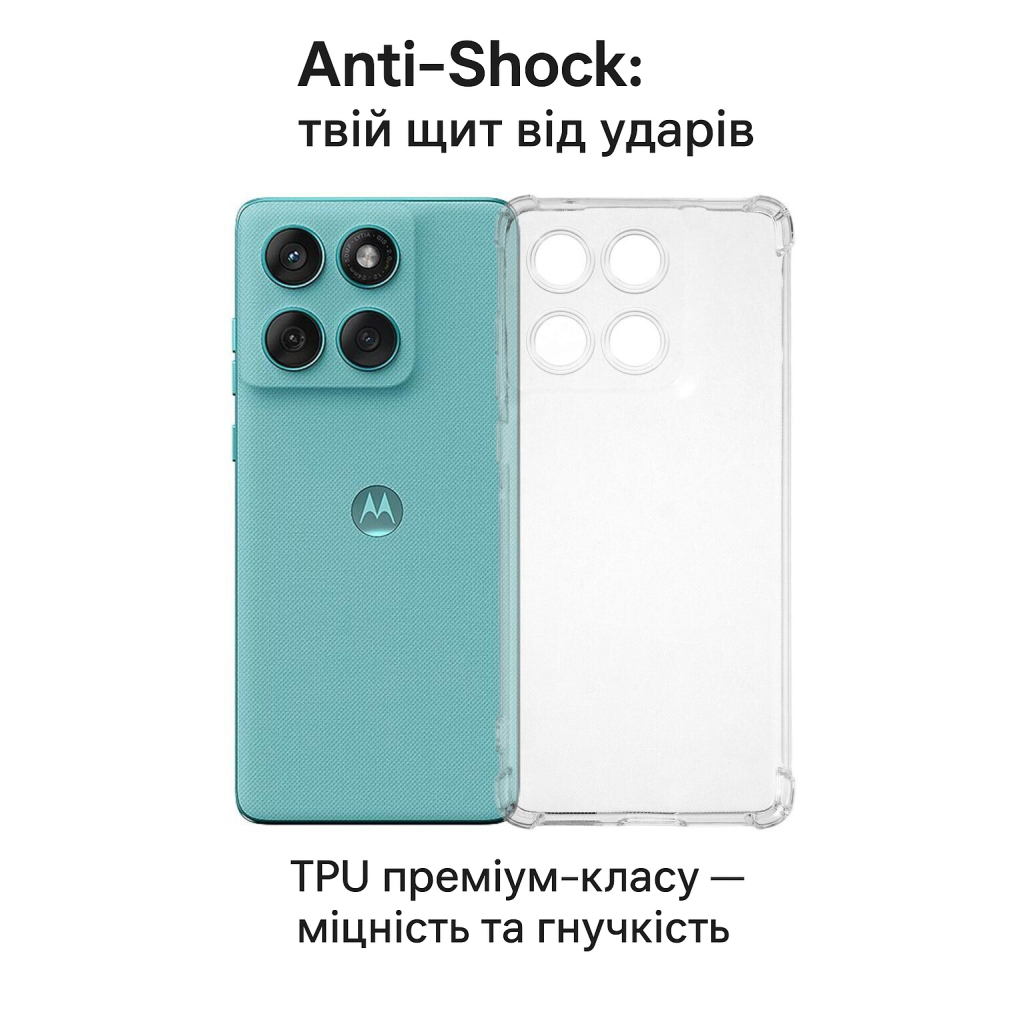 Чохол до мобільного телефона BeCover Anti-Shock Motorola Edge 60 Clear (713804) - зображення 2