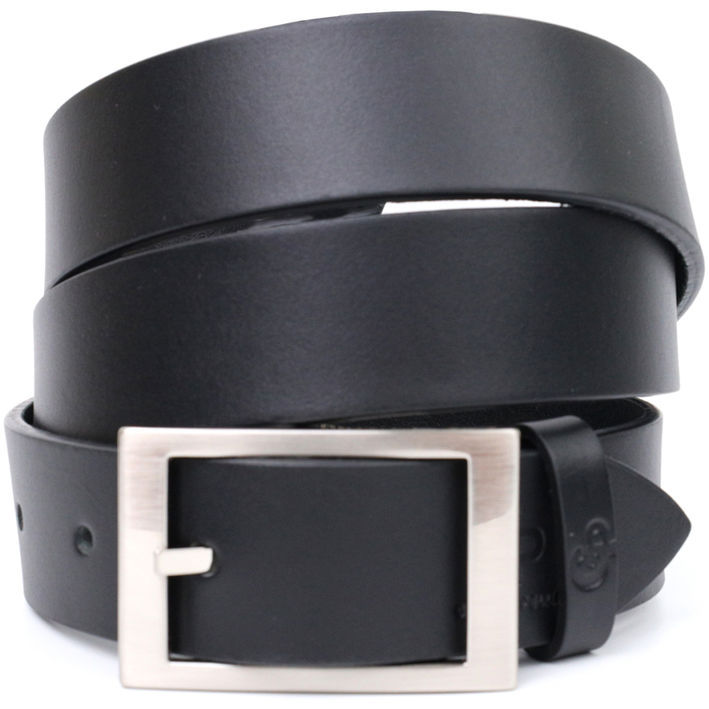 Ремінь Grande Pelle Шкіряний брючний з квадратною пряжкою Чорний (11678) - зображення 1