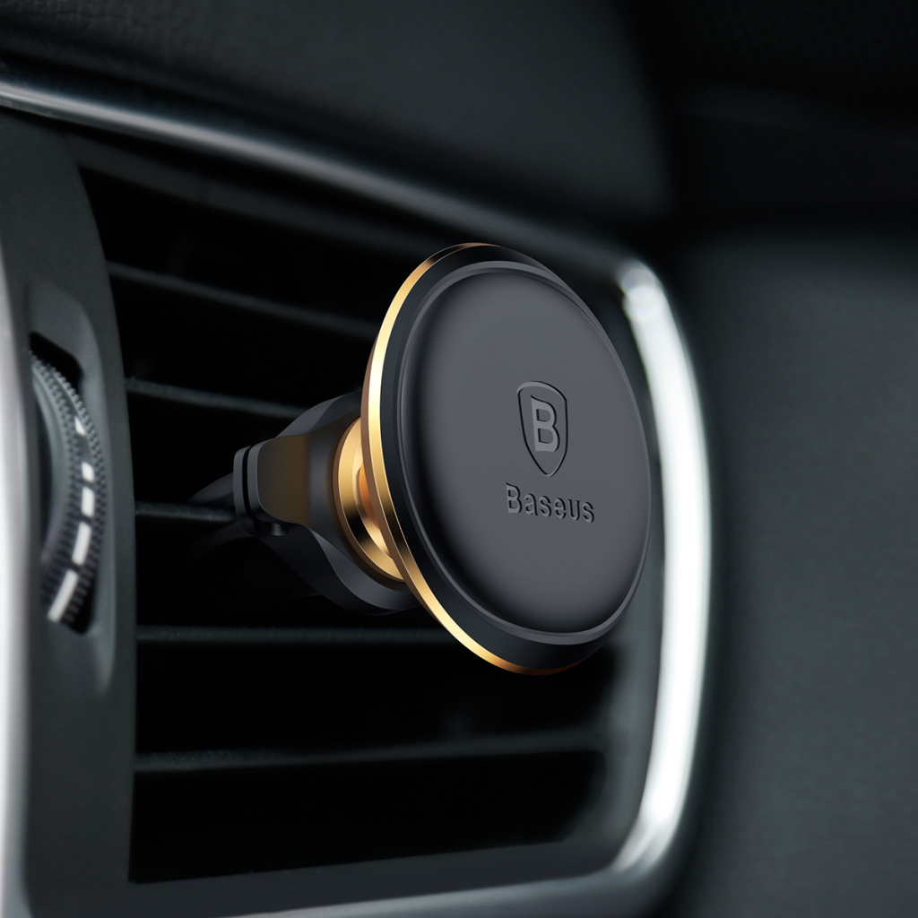Універсальний автотримач Baseus Magnetic with cable clip (на решітку) golden (SUGX-A0V) - зображення 3