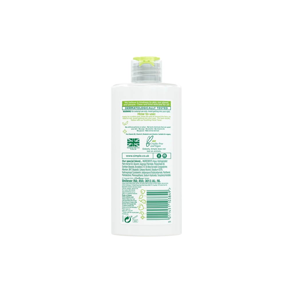 Лосьйон для обличчя Simple Kind to Skin Purifying Cleansing Lotion 200 мл (5011451103849) - изображение 2