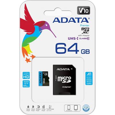 Карта пам'яті ADATA 64GB microSD class 10 UHS-I A1 Premier (AUSDX64GUICL10A1-RA1) - зображення 5
