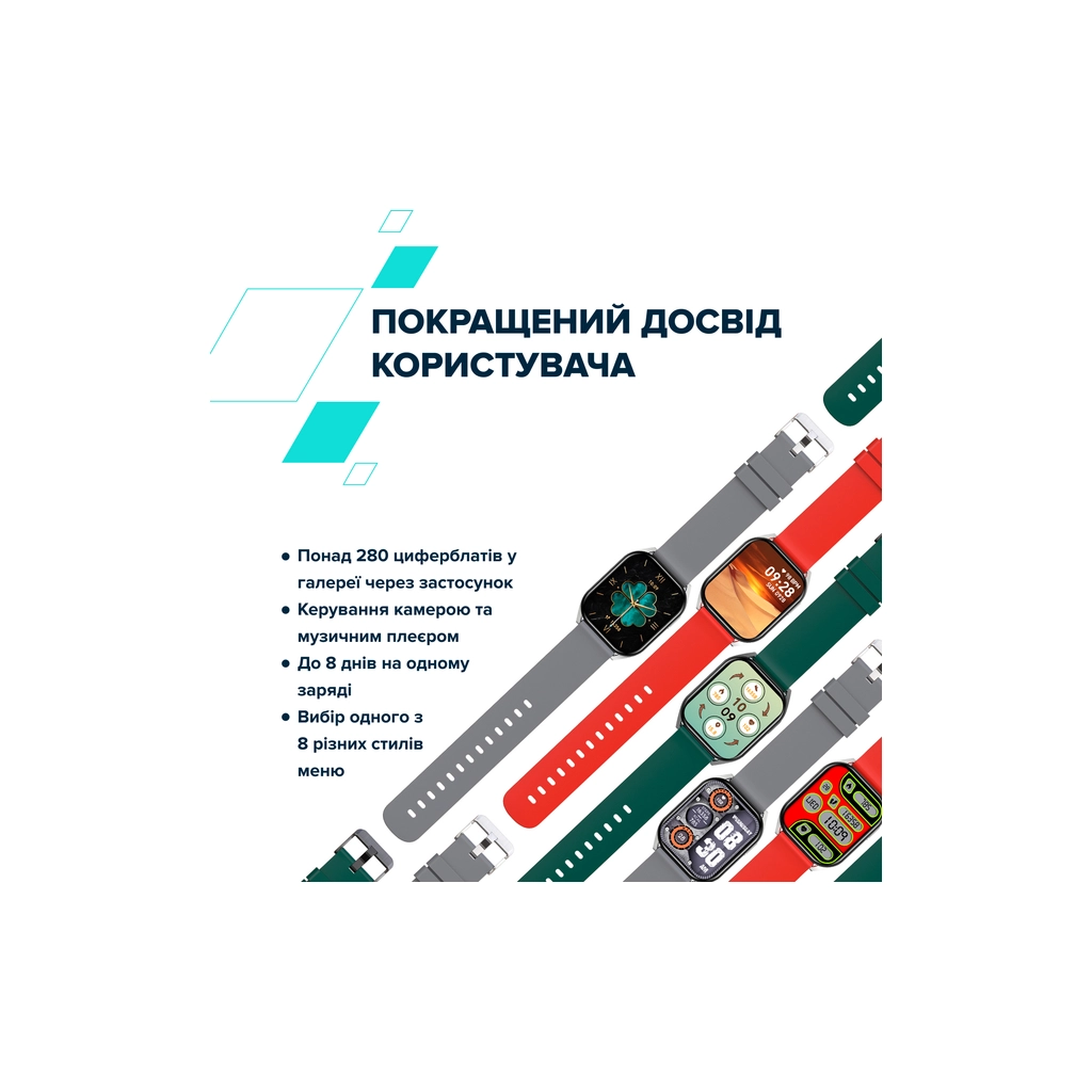 Смарт-годинник Canyon Chatter SW-58 BT-CALL Black Green (CNS-SW58BG) - изображение 9