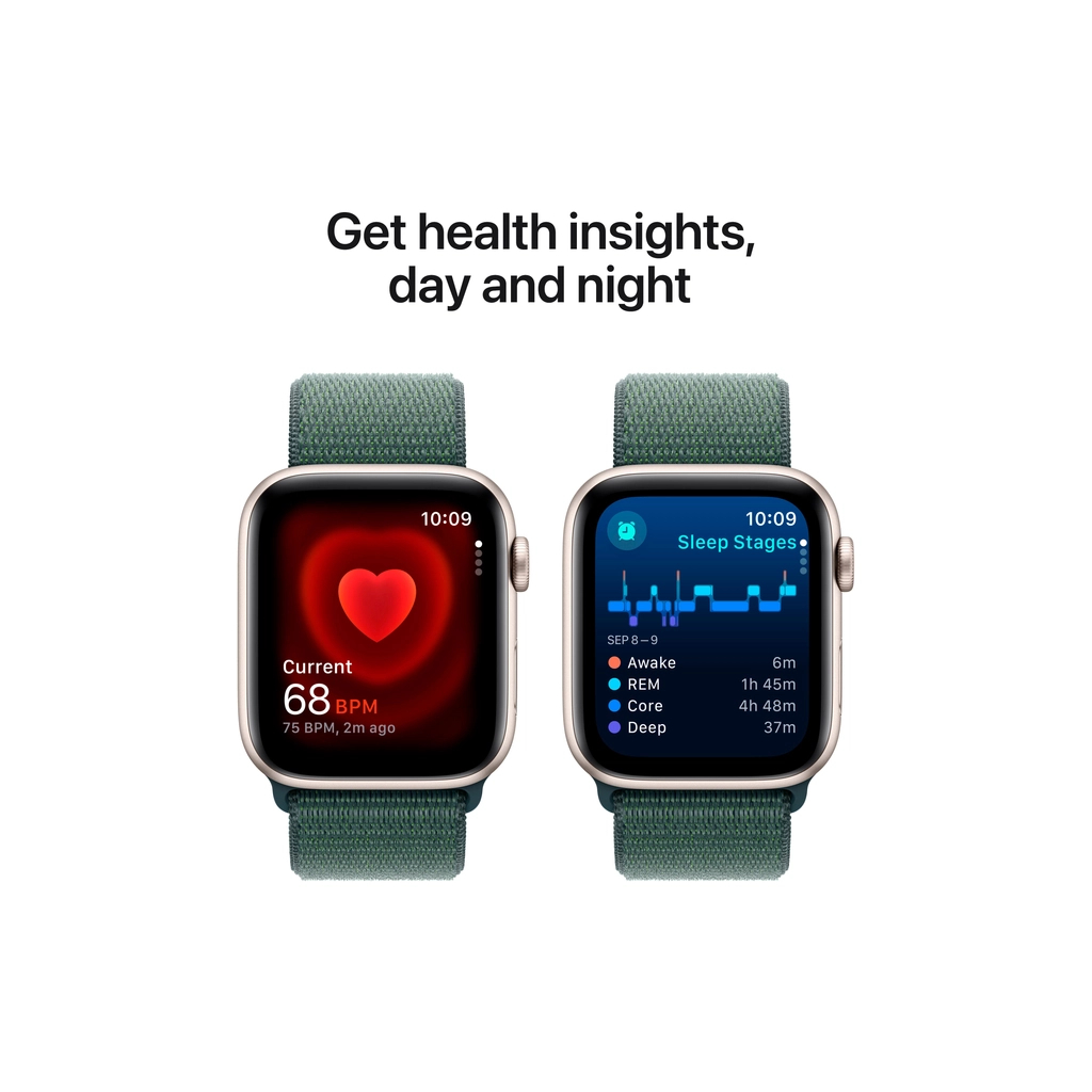 Смарт-годинник Apple Watch SE 2024 GPS 40mm Starlight Aluminium Case with Lake Green Sport Loop (MXEH3QH/A) - зображення 5