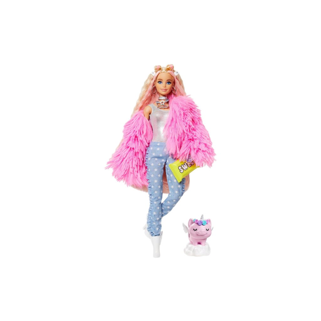 Лялька Barbie Екстра в рожевій пухнастій шубці (GRN28) - зображення 2