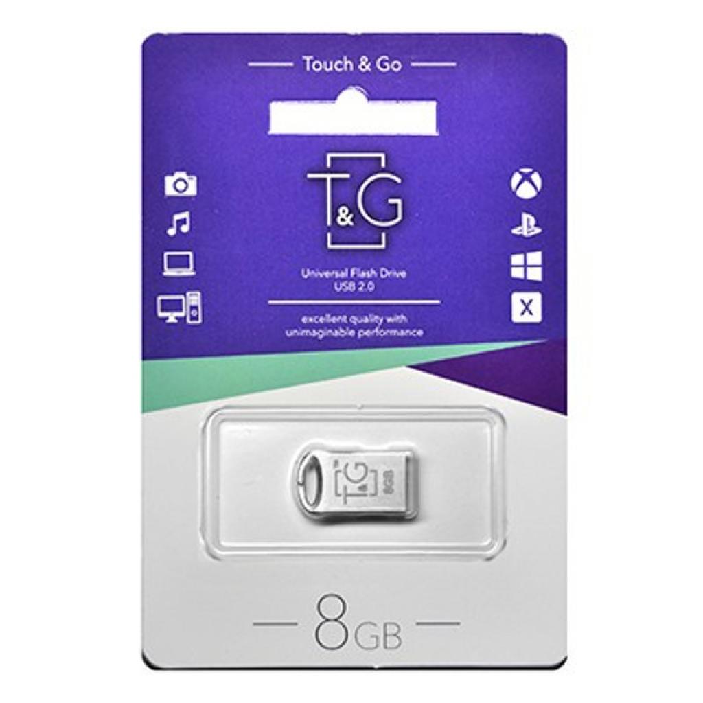 USB флеш накопичувач T&G 8GB 105 Metal Series Silve USB 2.0 (TG105-8G) - зображення 2