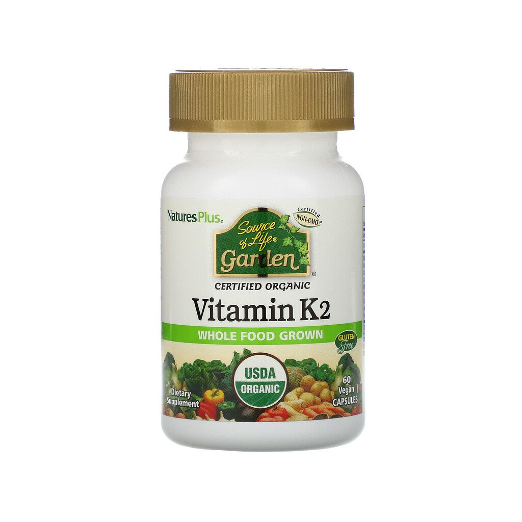 Вітамін Natures Plus Органічний Вітамін K2 120мкг, Source of Life Garden, 60 геле (NAP-30737) - зображення 1