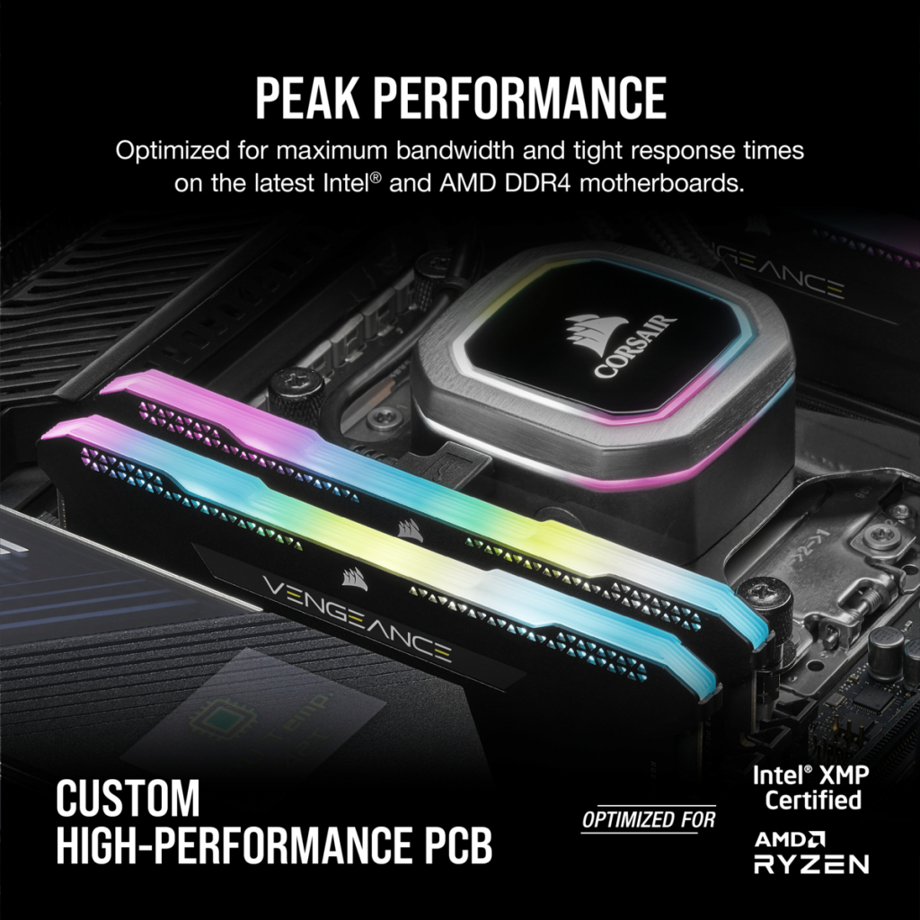 Модуль пам'яті для комп'ютера DDR4 32GB (2x16GB) 3600 MHz Vengeance RGB PRO SL Black Corsair (CMH32GX4M2D3600C18) - зображення 4