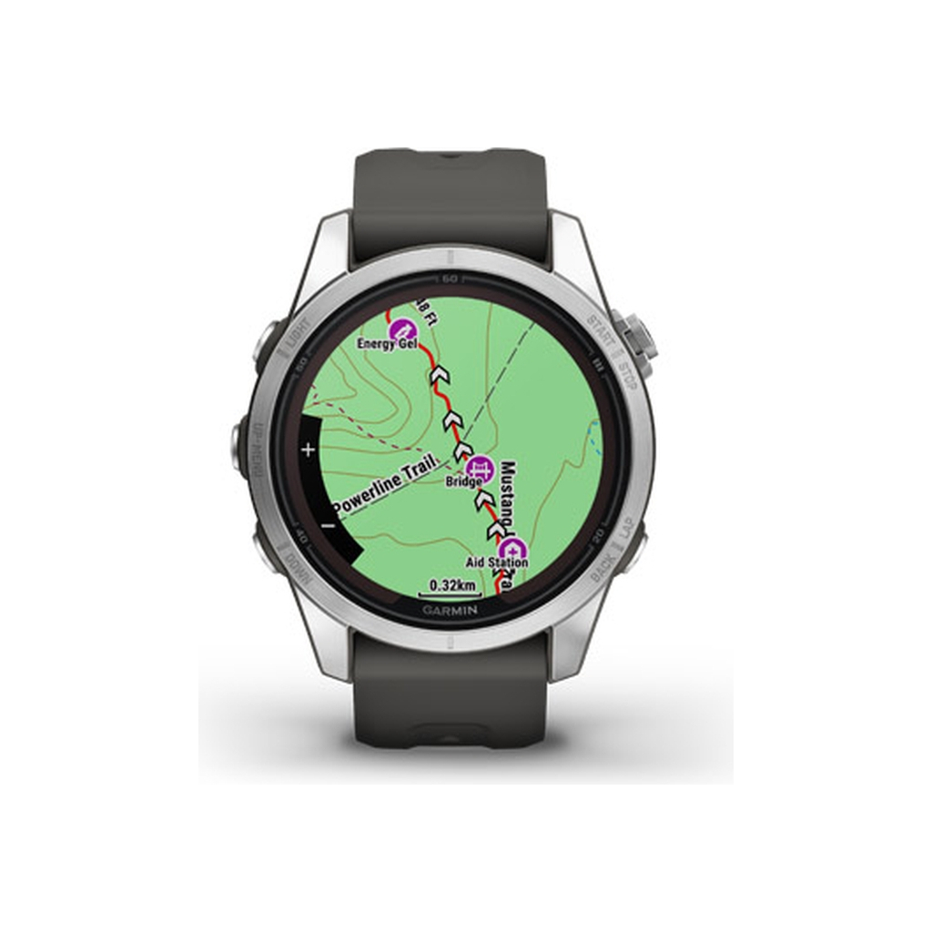Смарт-годинник Garmin fenix 7S Pro Solar, Glass, SS w/ Graphite band, GPS (010-02776-01) - зображення 4