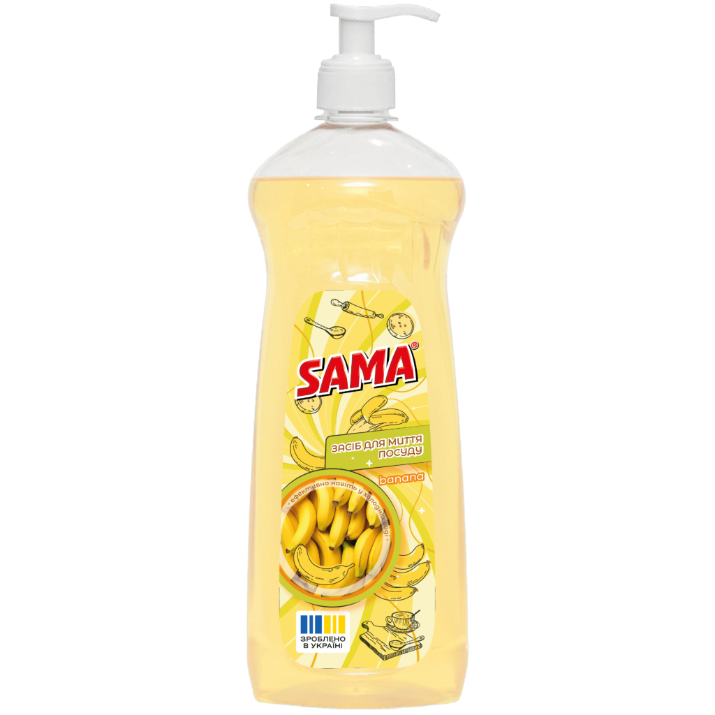 Засіб для ручного миття посуду Sama Banana 1000 г (4820270632123) - зображення 1