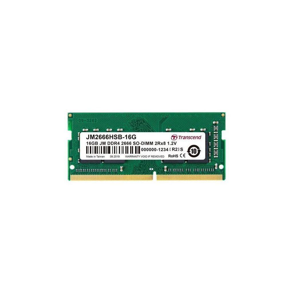 Модуль пам'яті для ноутбука SoDIMM DDR4 16GB 2666 MHz Transcend (JM2666HSE-16G) - зображення 1