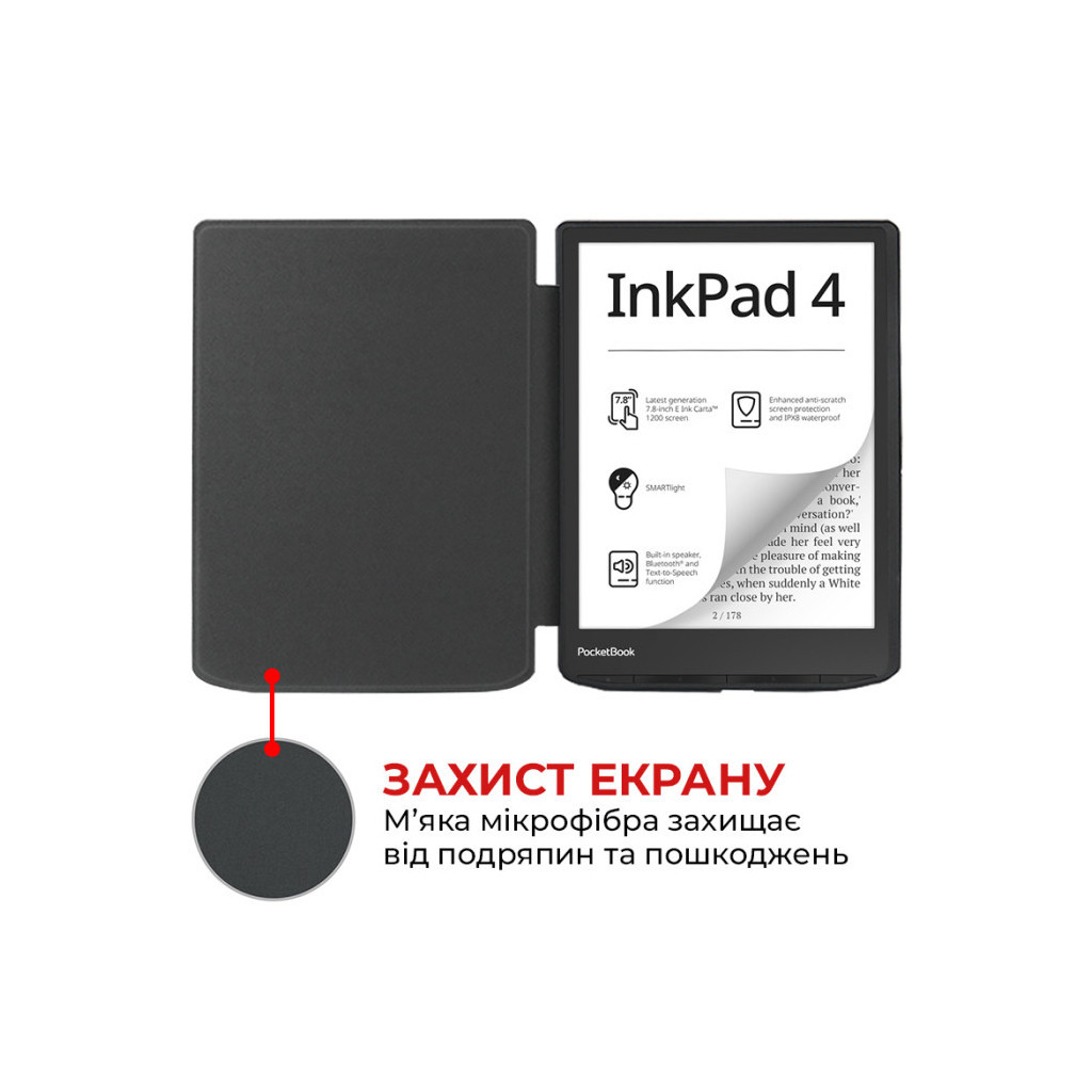 Чохол до електронної книги AirOn Premium PocketBook InkPad Color 2/InkPad 4 black (6946795850193) - зображення 2
