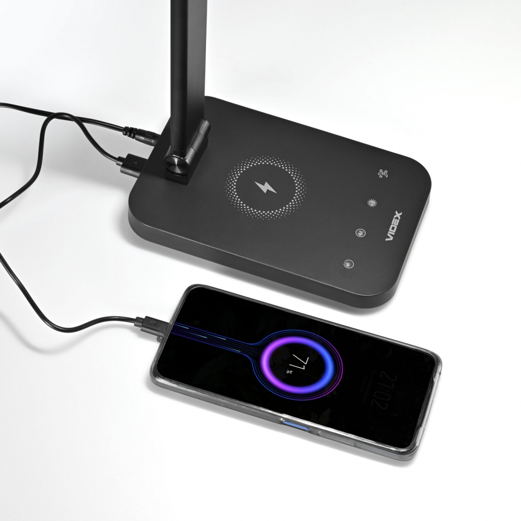 Настільна лампа Videx LED з бездротовою зарядкою  18W 1800-6500K (VL-TF17B) - зображення 6