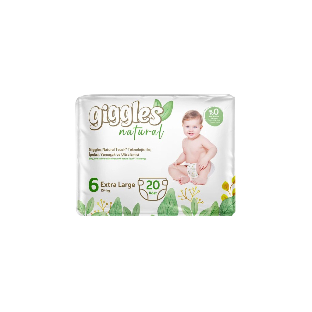 Підгузки Giggles Natural 6 Extra Large 15+ кг 20 шт (8680131206421) - зображення 1