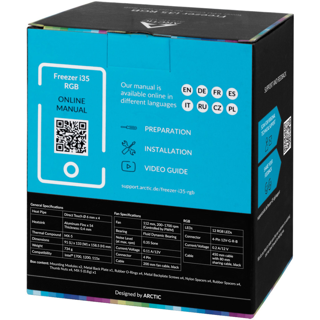 Кулер до процесора Arctic Freezer i35 RGB (ACFRE00096A) - зображення 9