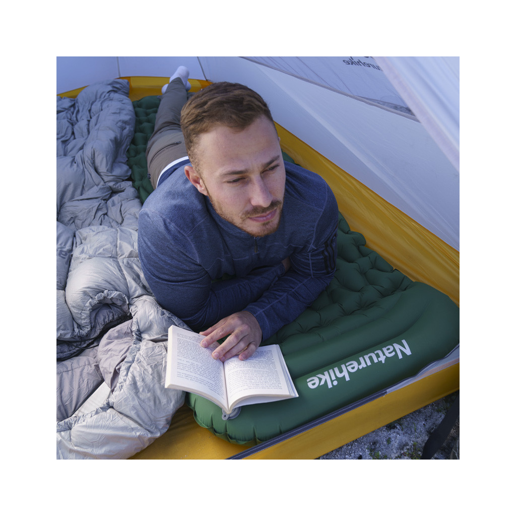 Туристичний килимок Naturehike із підголовником CNK2300DZ0001 198 х 59 см темно-зелений (6976023929540) - зображення 2