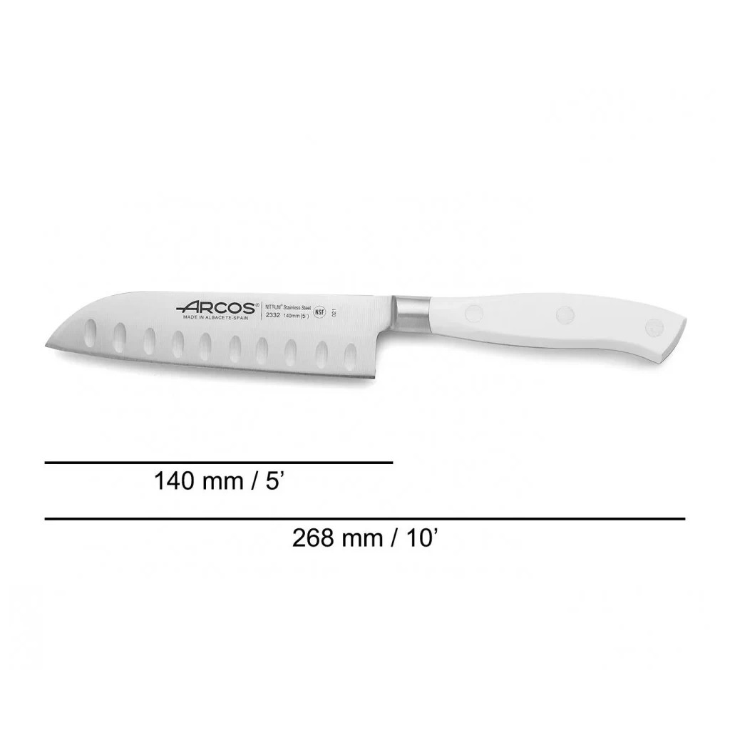 Кухонний ніж Arcos Riviera Сантоку 140 мм White (233224) - зображення 2
