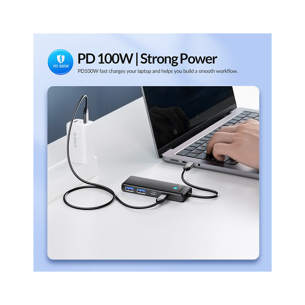 Концентратор Orico USB-C to 2xUSB-C + 2xUSB3.0 (CA914210) - зображення 3