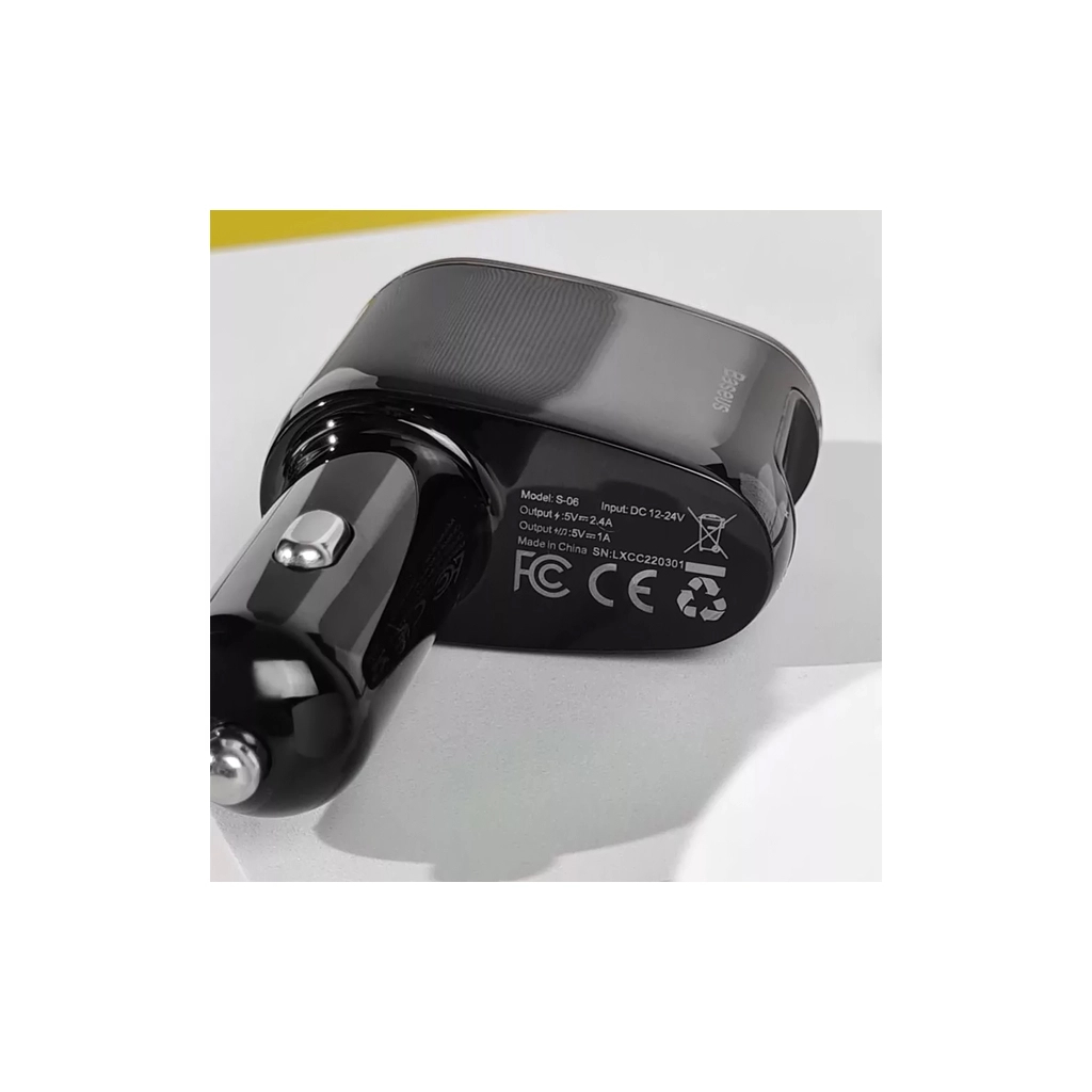 FM модулятор Baseus FM Launcher Locomotive 3.4 A 2 USB (CCHC000001) - зображення 10