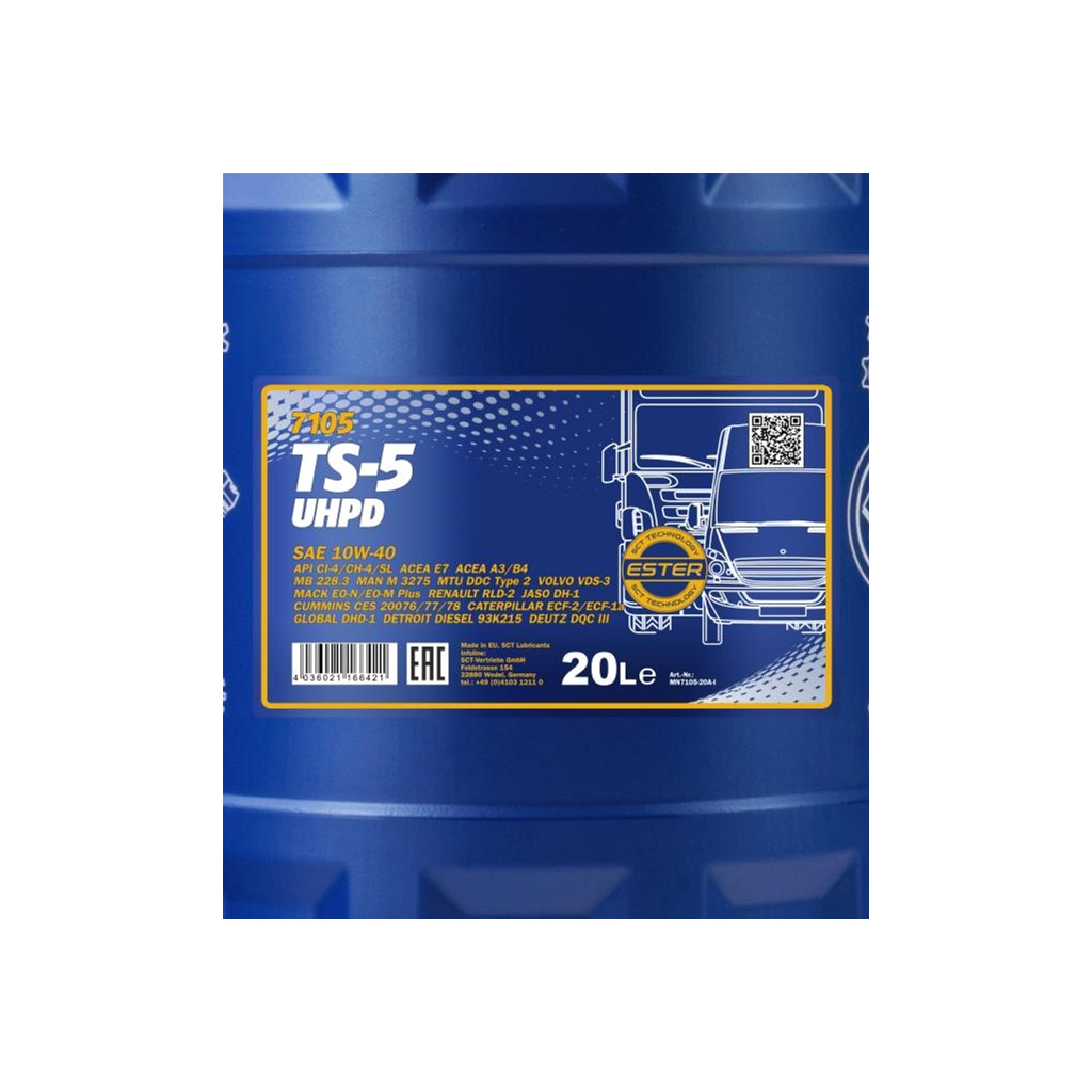 Моторна олива Mannol TS-5 UHPD 20л10W-40 (MN7105-20) - изображение 2