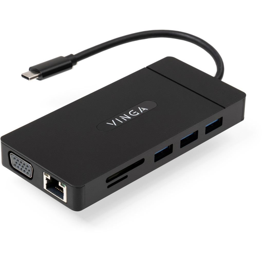 Концентратор Vinga USB-C 3.1 to VGA+HDMI+RJ45+3xUSB3.0+USB2.0+SD/TF+PD100W+Audio (VHYC10) - зображення 1