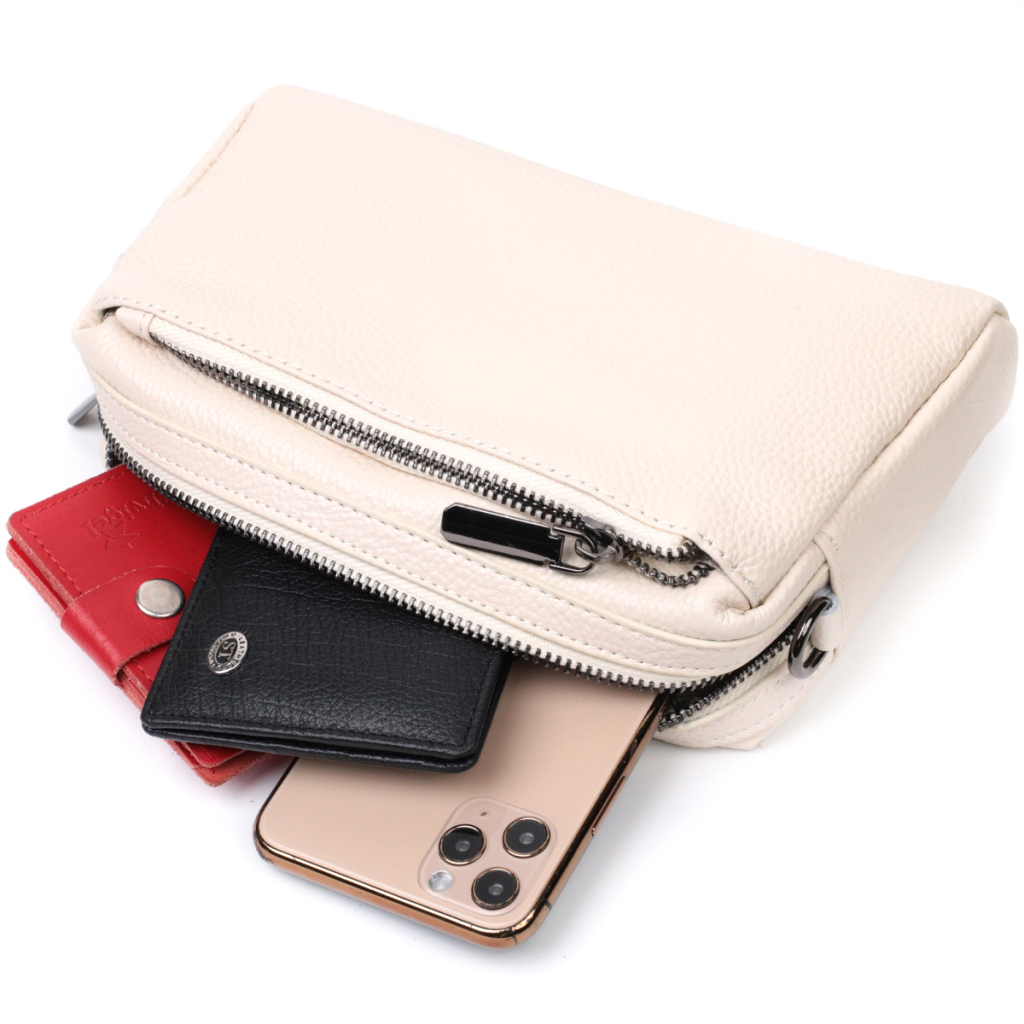 Сумка Vintage З м'якої натуральної шкіри Біла (22376) - зображення 7