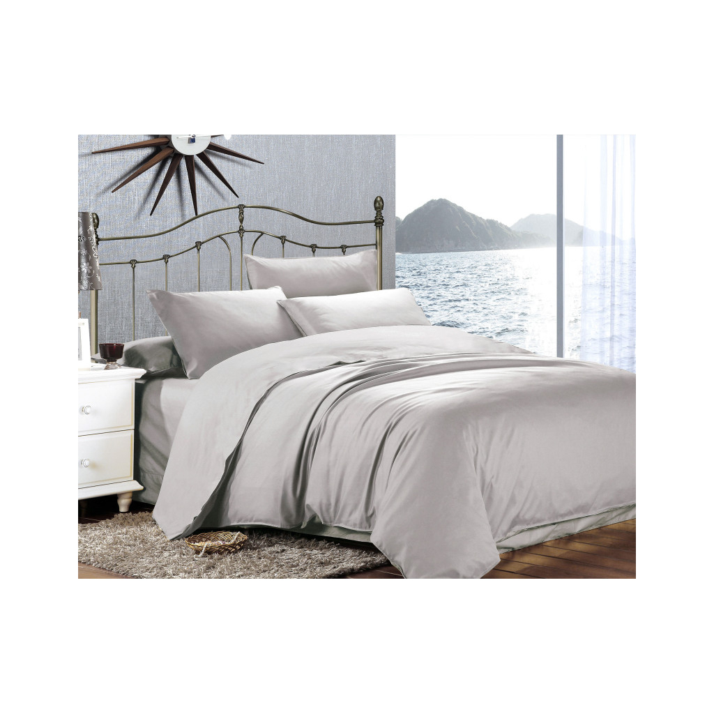 Постільна білизна Home Line Сатин Люкс (світло-сірий) сімейний (176579) - зображення 2