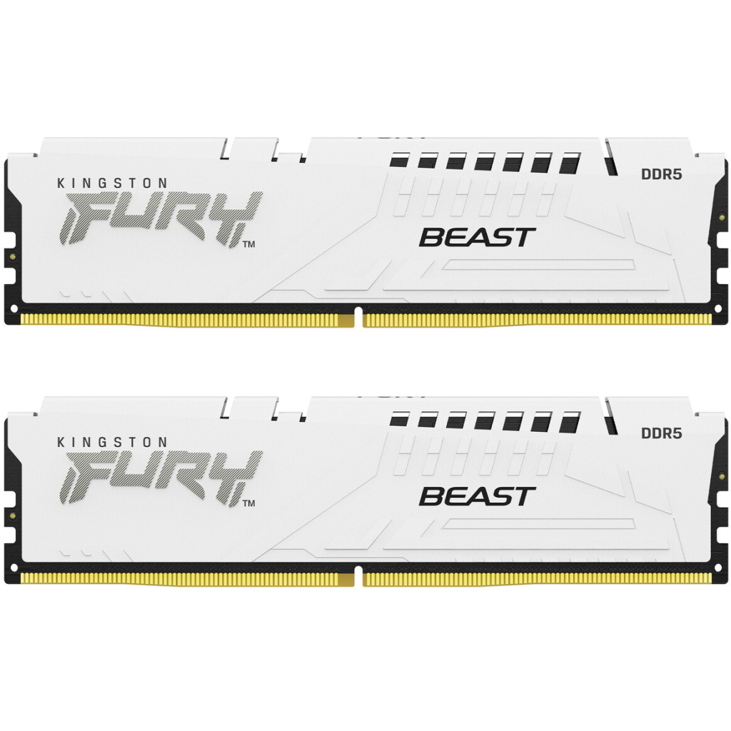 Модуль пам'яті для комп'ютера DDR5 64GB (2x32GB) 5600 MHz Beast White EXPO Kingston Fury (ex.HyperX) (KF556C36BWEK2-64) - зображення 1