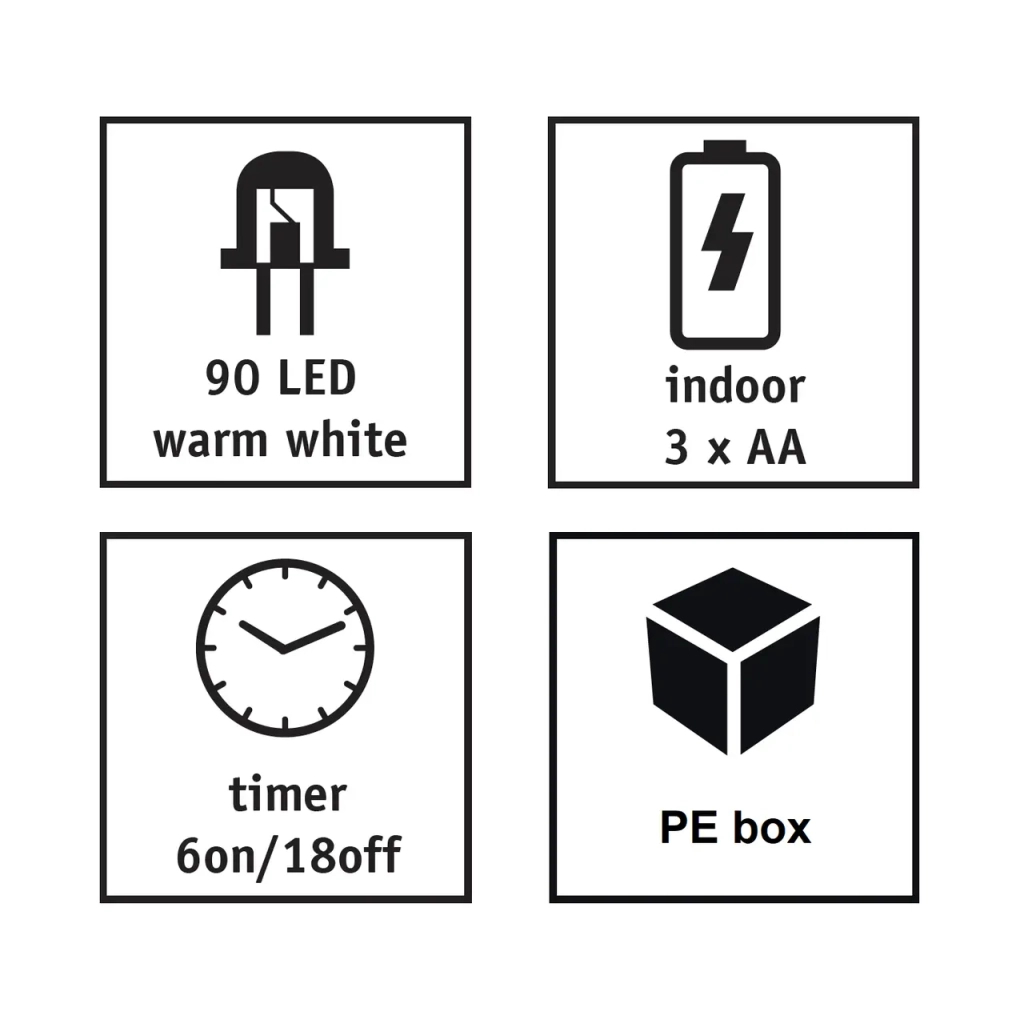 Гірлянда Luca Lighting струна, 1,74 м, теплий білий, 90 LED, таймер (8718861853278) - зображення 3