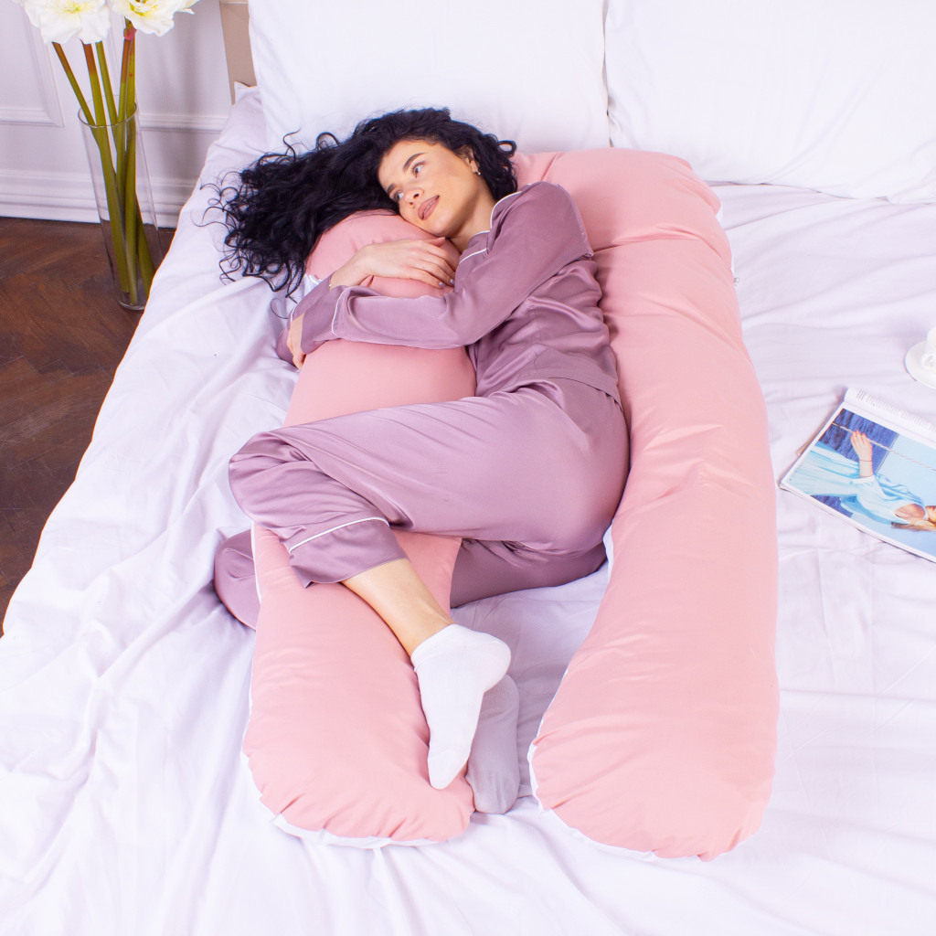 Подушка MirSon для вагітних та відпочинку Eco Line №8032 U-подібна White-Coral (2200006185079) - изображение 2