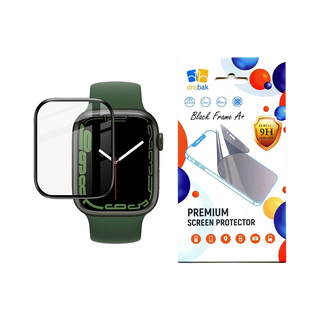 Скло захисне Drobak Apple Watch Series 10 46mm Black Frame A+ (323231) - зображення 1