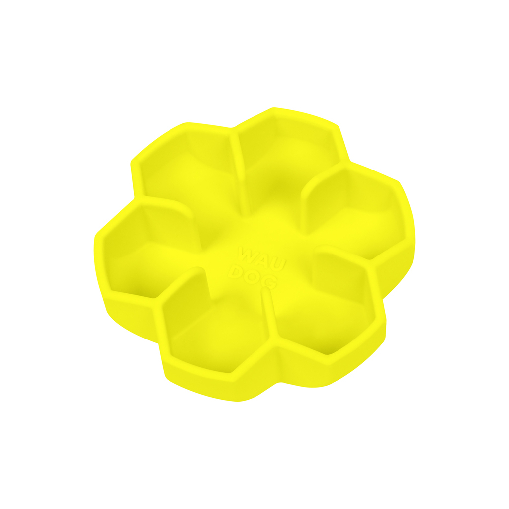 Універсальний посуд для тварин WAUDOG Silicone миска для повільного харчування 450 мл жовта (23538) - изображение 1