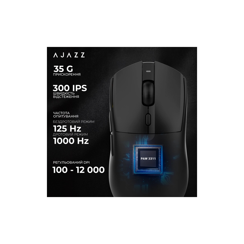 Мишка Ajazz AJ139 V2 MC Wireless/Bluetooth/USB Black (AJ139-V2-MC-B) - зображення 12