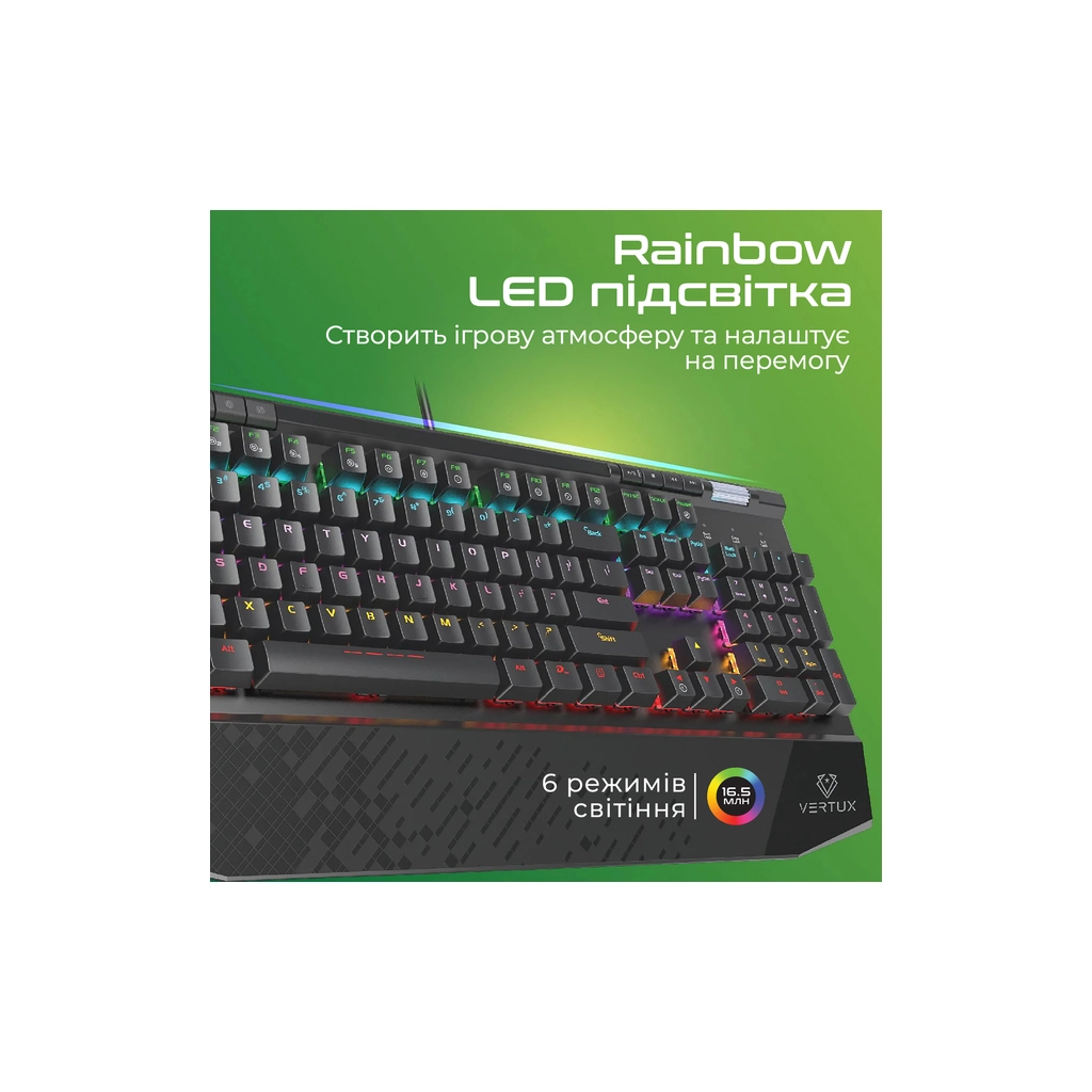 Клавіатура Vertux Tungsten USB Black (tungsten.black) - зображення 3