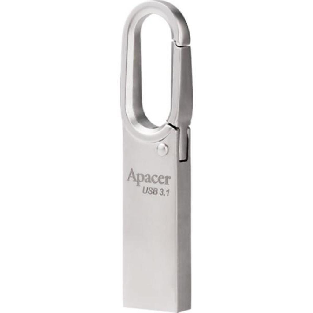 USB флеш накопичувач Apacer 64GB AH15E Silver USB 3.1 (AP64GAH15ES-1) - зображення 2