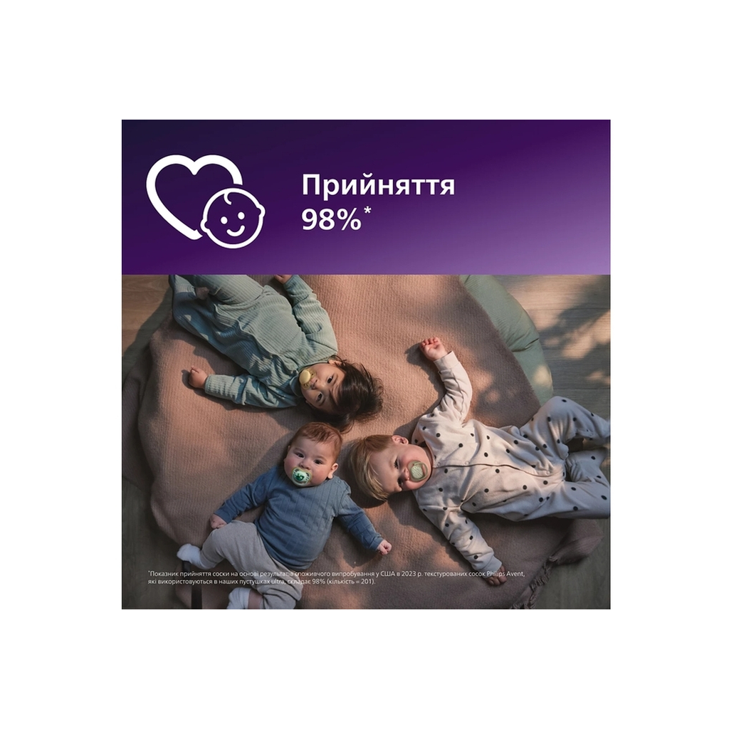 Пустушка Philips AVENT Ultra Air 0-6 місяців 2 шт жовто-фіолетова (SCF087/04) - изображение 4