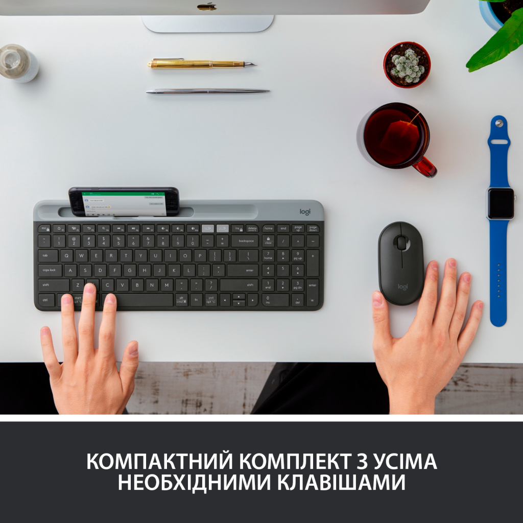 Клавіатура Logitech K580 Slim Multi-Device Wireless Graphite (920-009275) - зображення 3