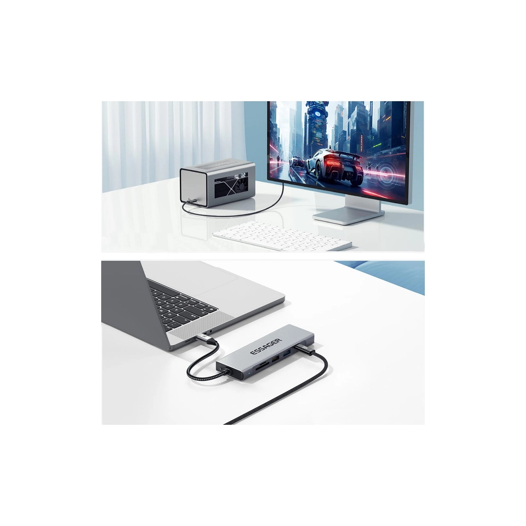 Дата кабель USB-C to USB-C 1.0m Thunderbolt 4 240W 8K60Hz black Essager (EXCTT4-PL01-P) - зображення 7