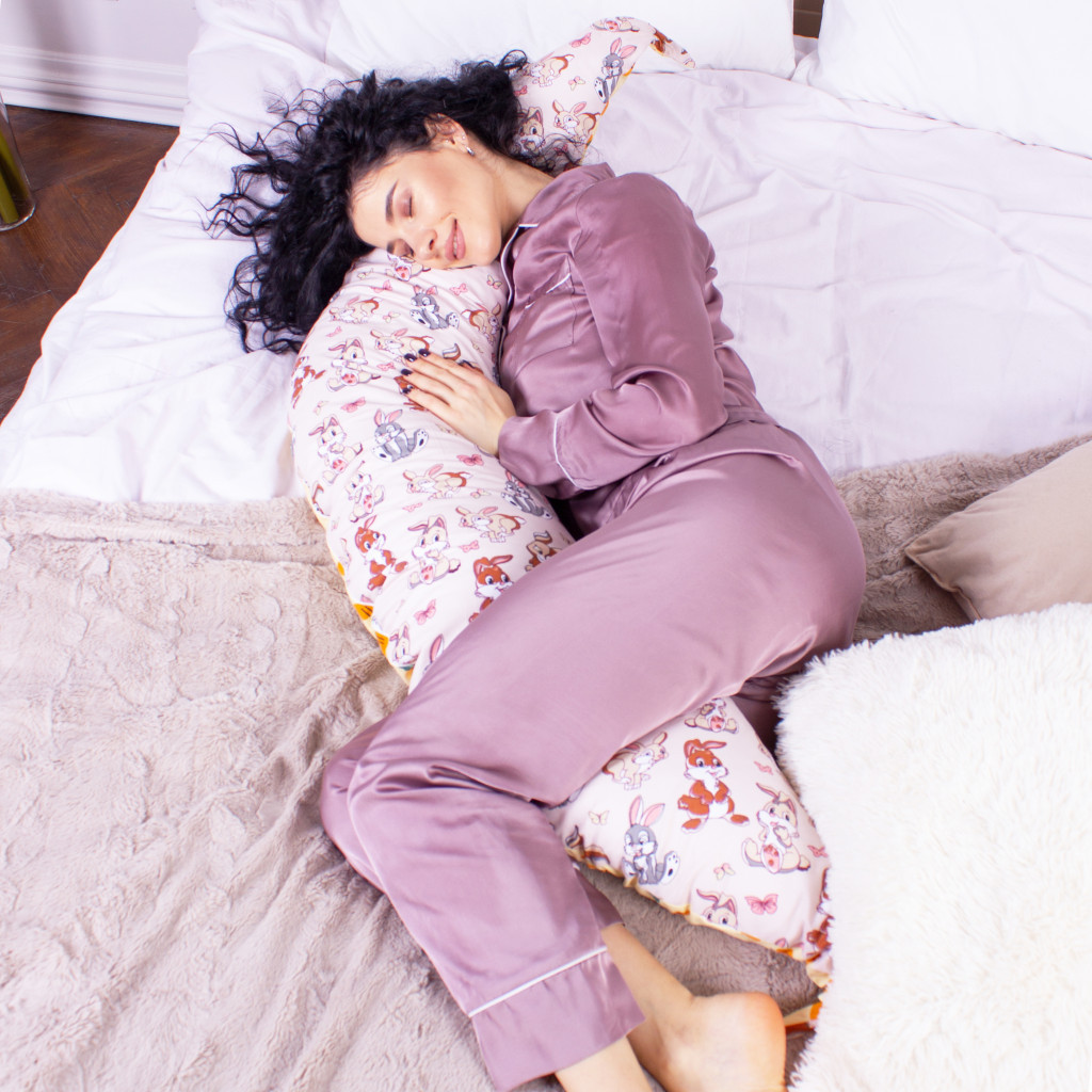 Подушка MirSon для вагітних та годування №8323 Print Line 17-0530 Bambi Бязь 30х170х20 см (2200006200482) - изображение 5