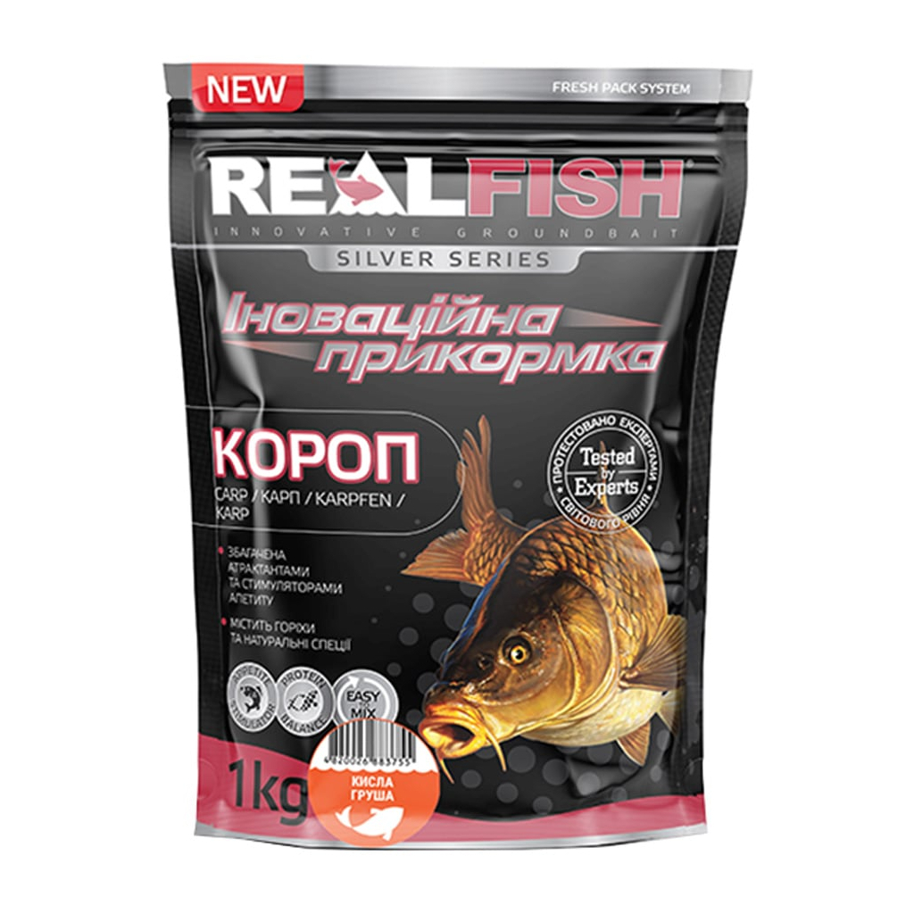Прикормка Real Fish Silver Series Короп Кисла груша 1kg (809.00.26) - изображение 1