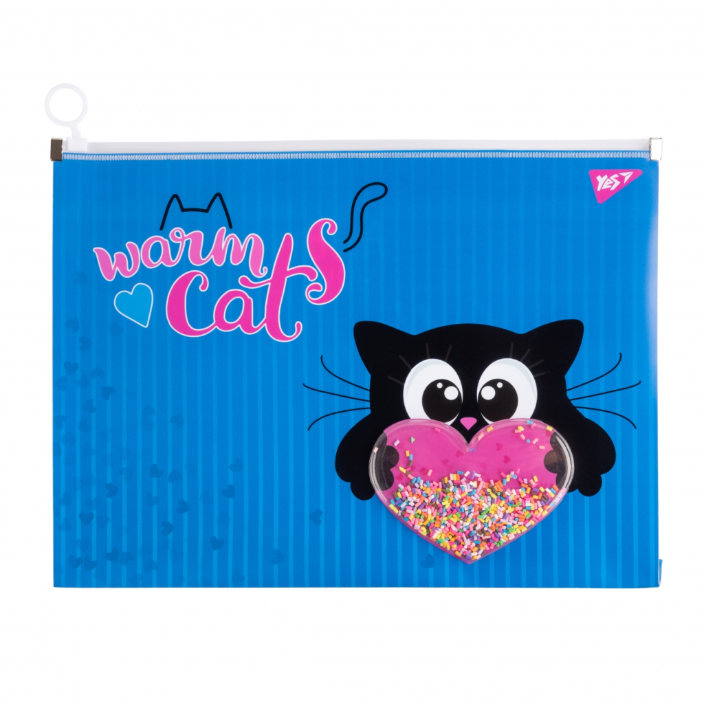 Папка - конверт Yes на блискавцi A4 Meow з бабл (491750) - изображение 1