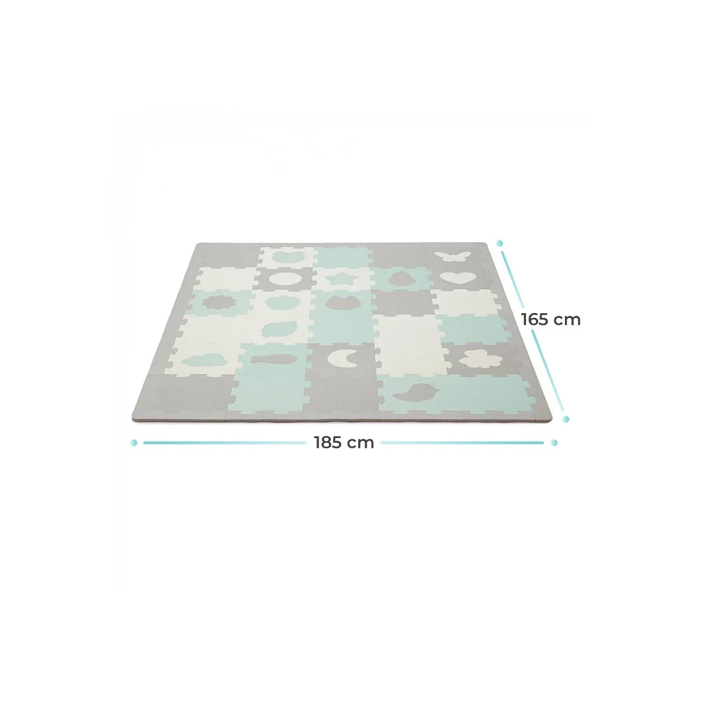 Дитячий килимок Kinderkraft Luno Shapes Mint 30 елементів (5902533919321) - изображение 5