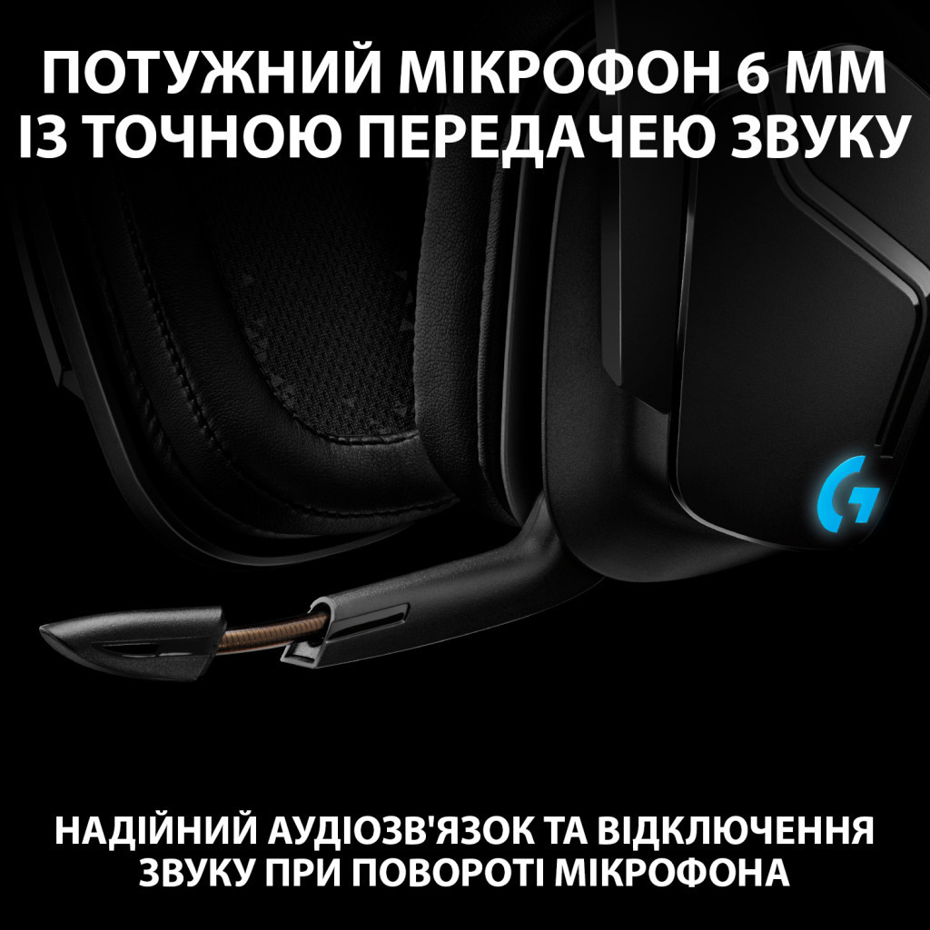 Навушники Logitech G935 Wireless 7.1 Surround Sound LIGHTSYNC Gaming Headset (981-000744) - зображення 9