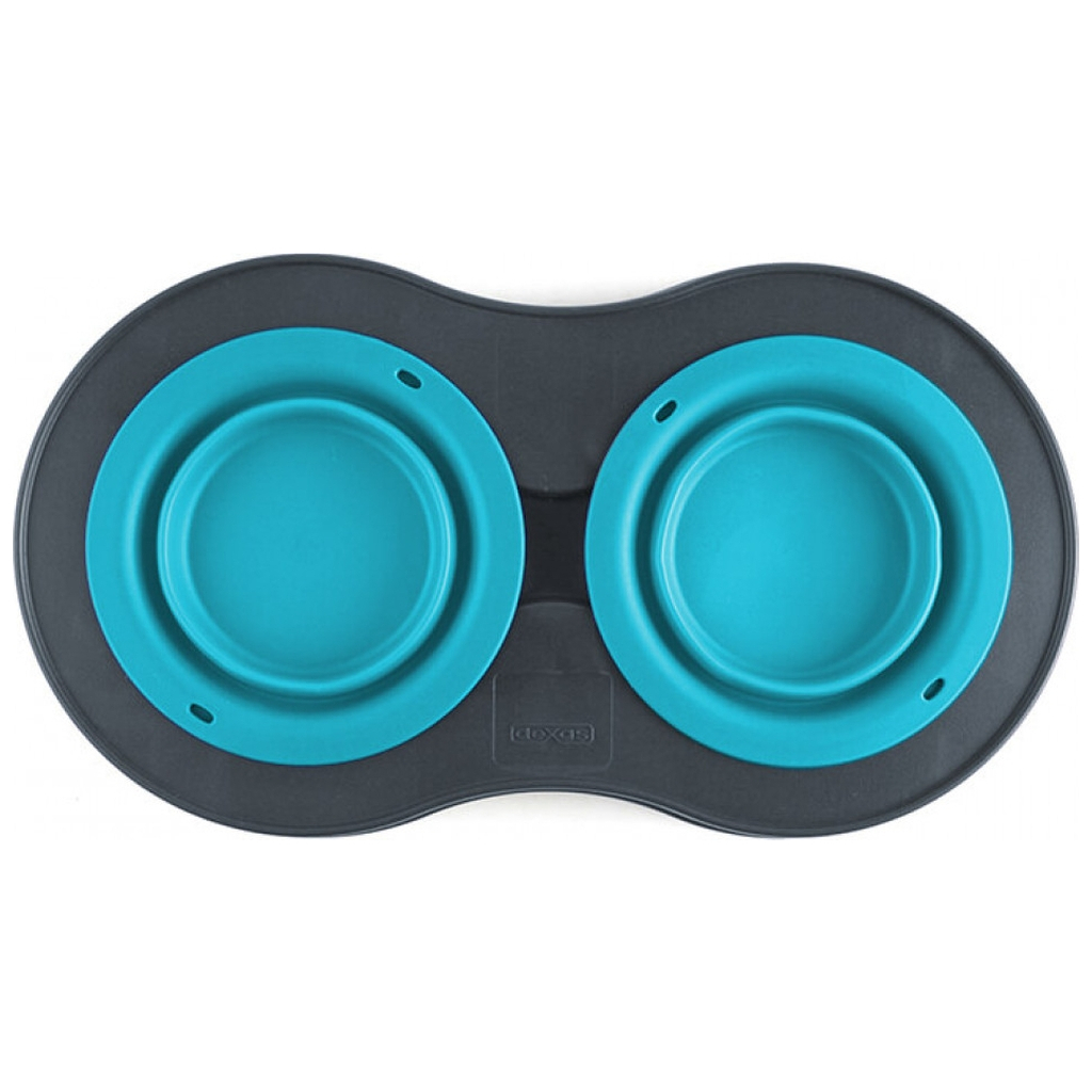 Посуд для собак Dexas Миска подвійна на складній підставці-велика 600 мл блакитна (0084297306892) - изображение 4