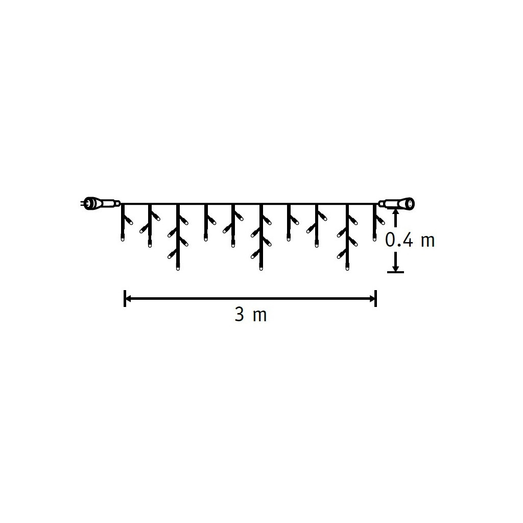 Гірлянда Luca Lighting з'єднувальна Бахрома чорна 3х0.4 м теплий білий (8711473283587) - зображення 3